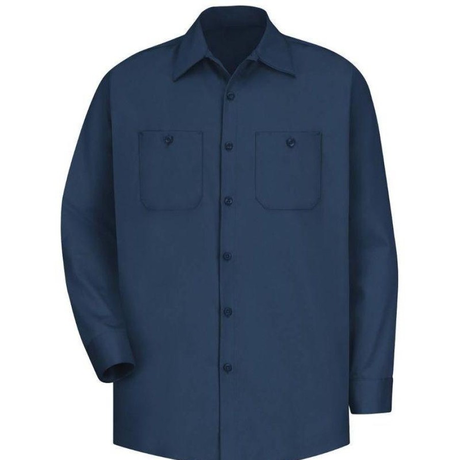 Workwear Red Kap Work Shirts | Red Kap Men'S Long Sleeve Wrinkle Resistant Cotton Work Shirt