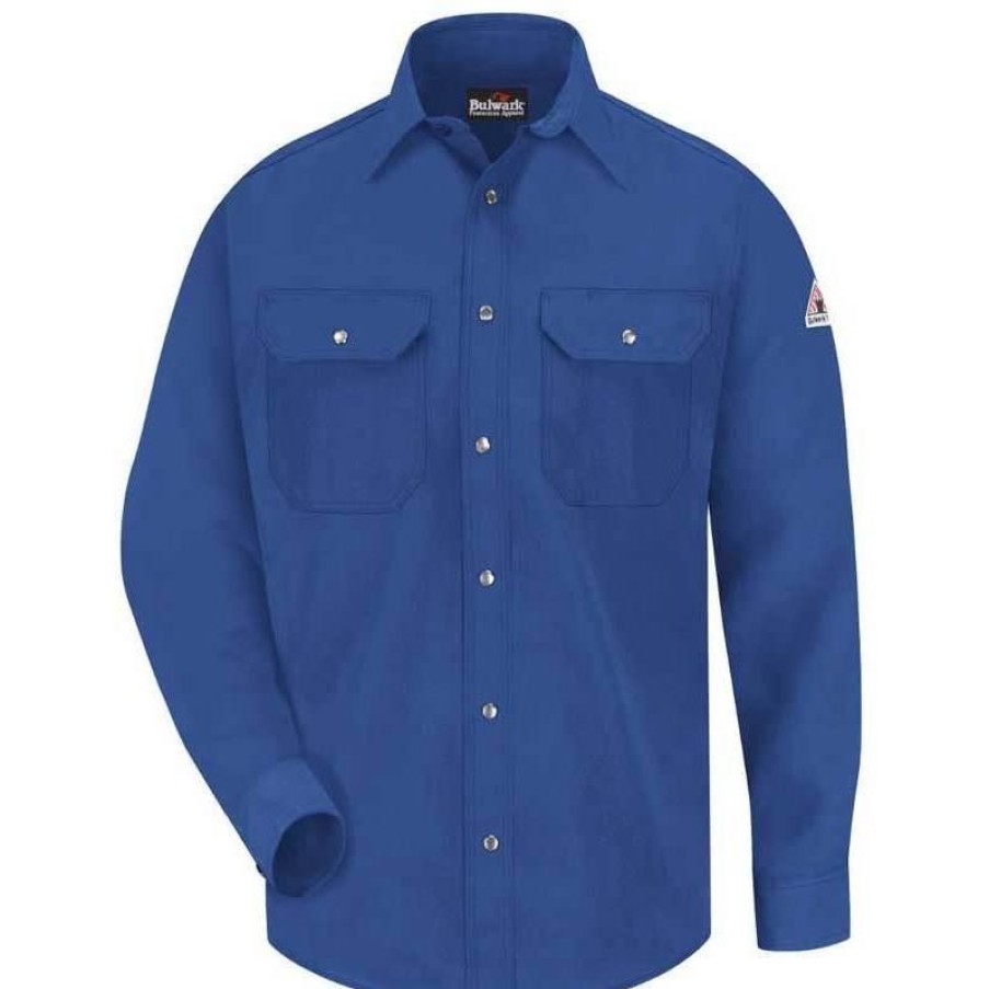 Workwear Bulwark Flame Resistant Shirts | Bulwark Men'S Nomex Llla Flame Resis T Long Sleeve Snap-On Uniform Shirt