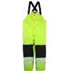 Outerwear Work Force Rain Pants & Bibs | Work Force Men'S Waterproof Hi Viz With Reflective Rain Bib Overall Hi Viz Green