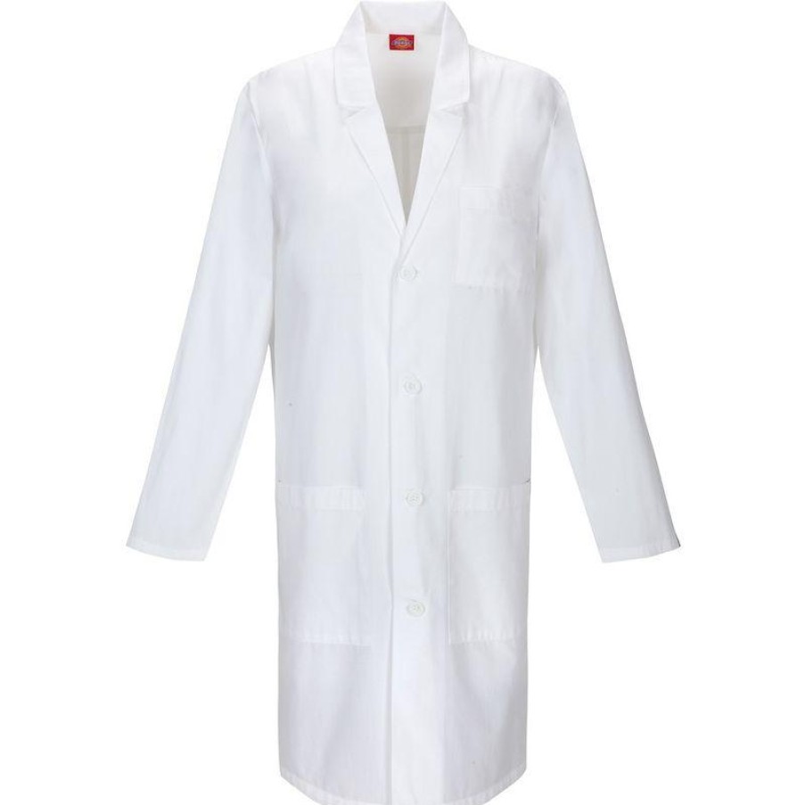 Healthcare Dickies EDS Lab Coats & Jackets | Dickies Eds Eds Unisex Multi Pocket Lab Coat White