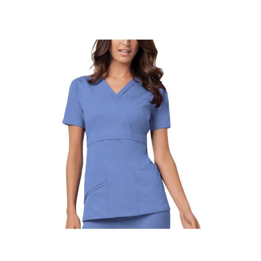 Healthcare Cherokee Luxe Scrub Tops | Cherokee Luxe Women'S Mock Wrap Scrub Top