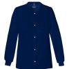 Healthcare Cherokee Luxe Lab Coats & Jackets | Cherokee Luxe Women'S Snap Front Warm-Up Scrub Jacket