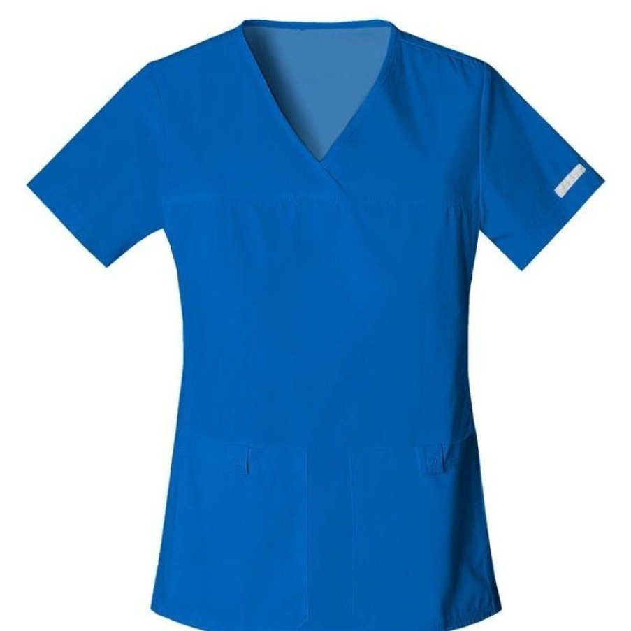 Healthcare Cherokee Flexibles Scrub Tops | Cherokee Flexibles V-Neck Knit Panel Scrub Top