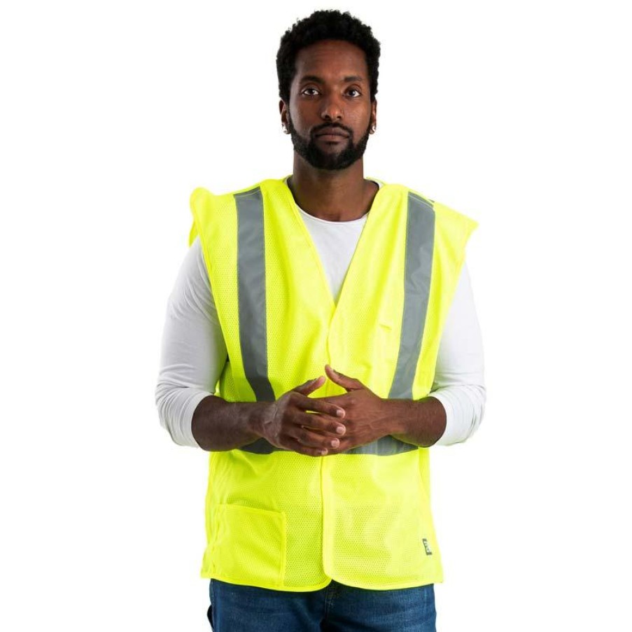 Outerwear Berne Vests | Berne Hi Visibility Easy-Off Vest - Ansi Hi-Vis Yellow