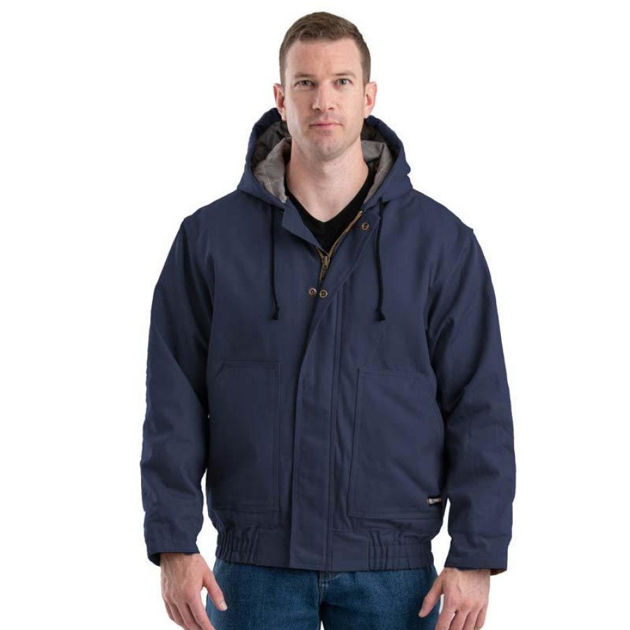 Outerwear Berne Flame Resistant Jackets | Berne Men'S Flame Resistant Quilt Lined Hooded Jacket