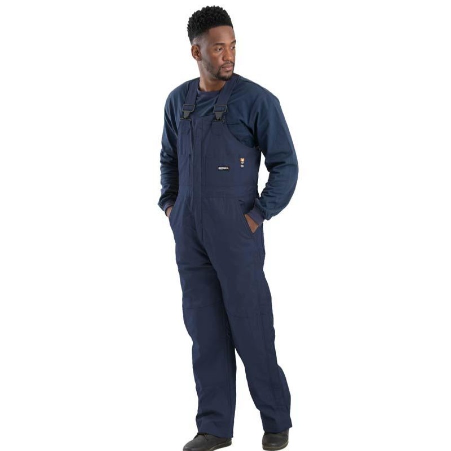 Outerwear Berne Flame Resistant Bibs & Coveralls | Berne Men'S Flame Resistant Quilt Lined Deluxe Bib Overalls