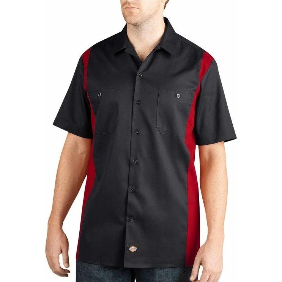 Workwear Dickies Work Shirts | Dickies Two-Tone Short Sleeve Work Shirt