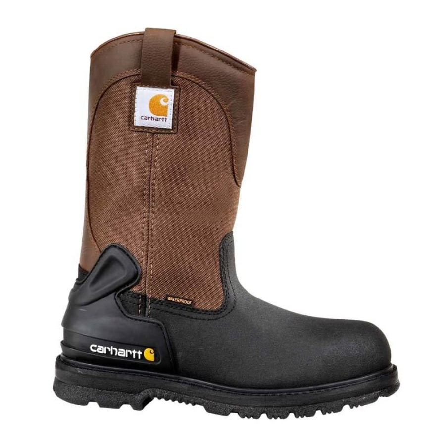 Footwear Carhartt Steel Toe | Carhartt Men'S 11" Waterproof Insulated Steel Toe Wellington Boot Bison