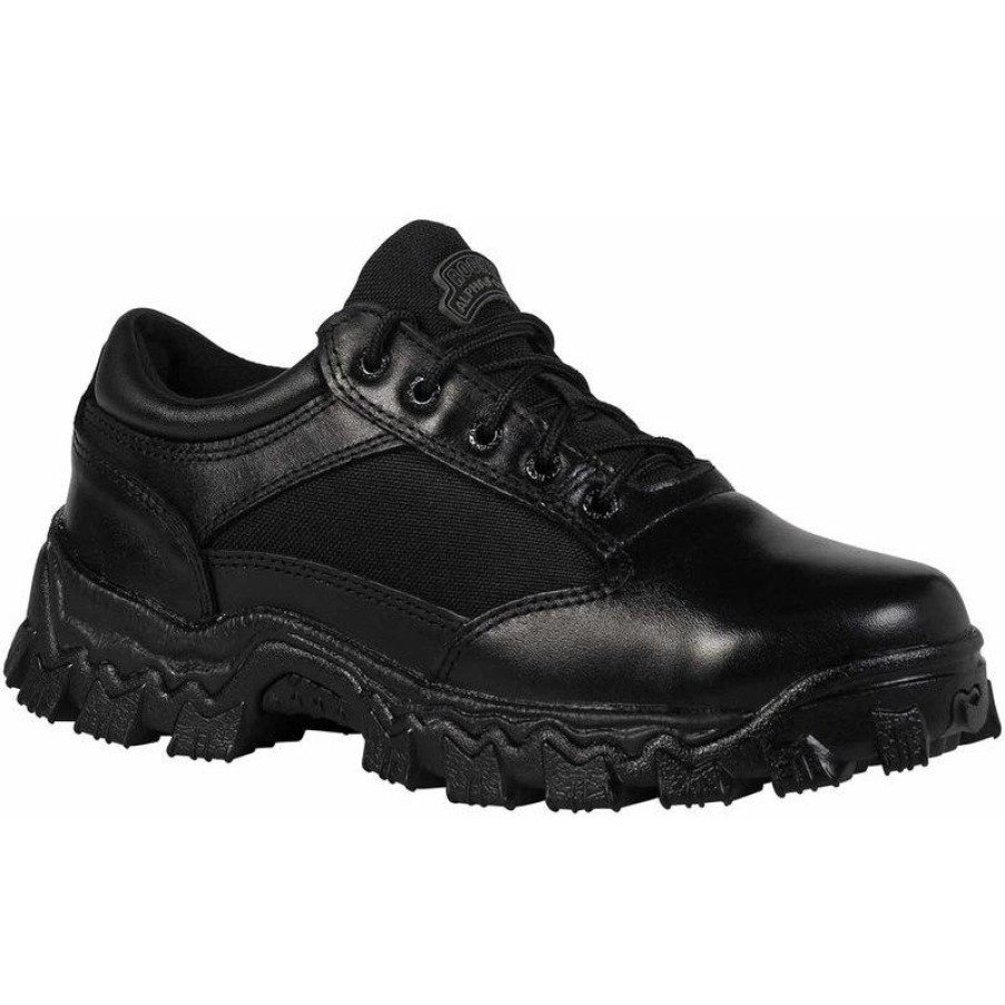 Footwear Rocky Non-Slip Shoes | Rocky Men'S Alpha Force Oxford Work Shoes Black