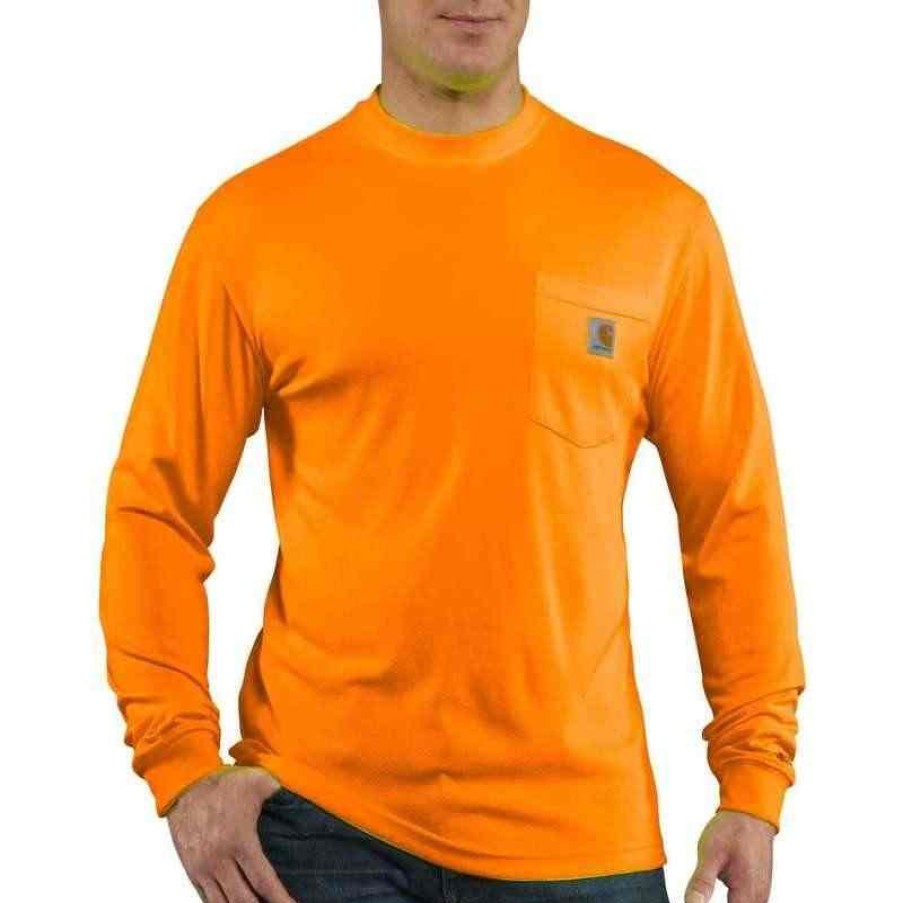 Workwear Carhartt Hi-Visibility Shirts | Carhartt Men'S Force Color Enhanced Long Sleeve T-Shirt