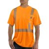 Workwear Carhartt Hi-Visibility Shirts | Carhartt Mens Force High Visibility Short-Sleeve Class 2 T-Shirt