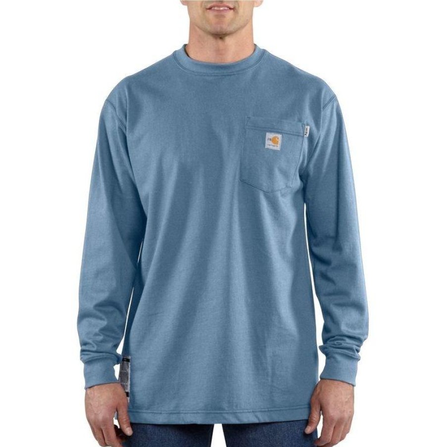 Workwear Carhartt Flame Resistant Shirts | Carhartt Men'S Fire Resistant Force Long Sleeve T-Shirt