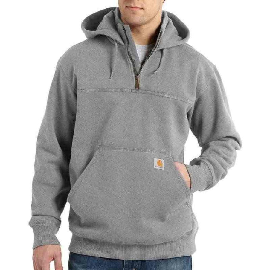 Outerwear Carhartt Hoodies | Carhartt Men'S Rain-Defender Paxton Zip Mock Hoodie