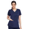 Healthcare Grey's Anatomy Scrub Tops | Grey'S Anatomy Women'S Missy Fit V-Neck Shirred Scrub Top