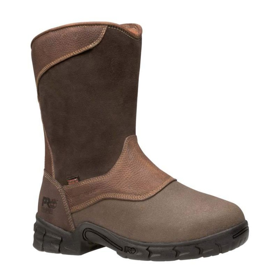 Footwear Timberland Pro Met Guard | Timberland Pro Men'S Excave Steel Toe Met Guard Wellington Work Boots Brown