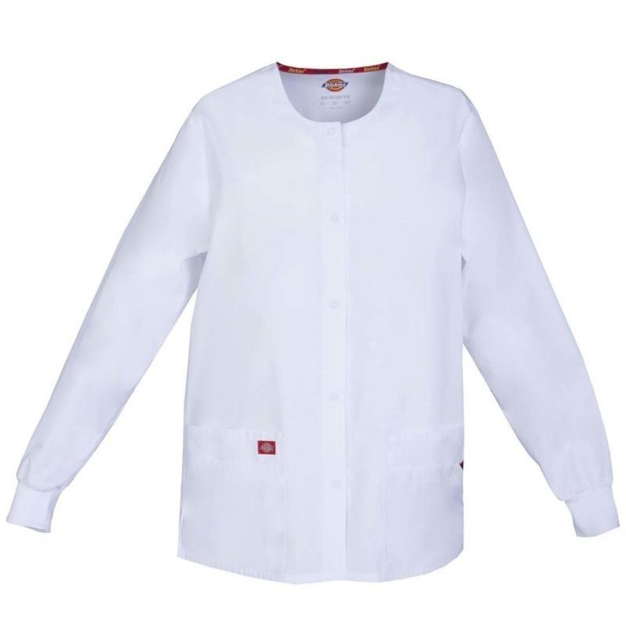 Healthcare Dickies EDS Signature Lab Coats & Jackets | Dickies Eds Signature Women'S Snap Front Warm-Up Scrub Jacket