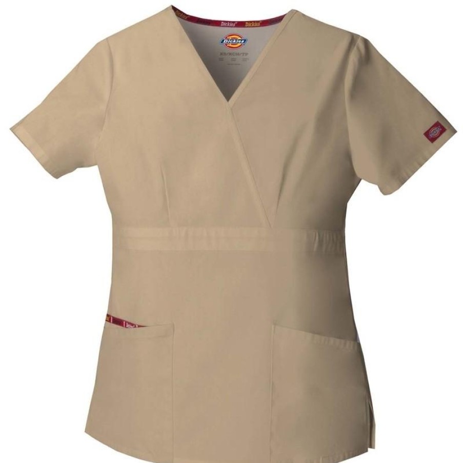 Healthcare Dickies EDS Signature Scrub Tops | Dickies Eds Signature Women'S Missy Fit Mock Wrap Scrub Top