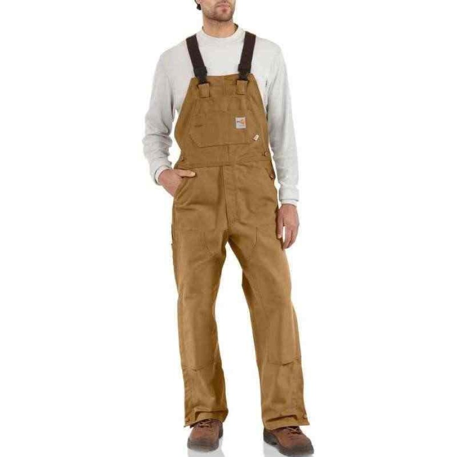 Outerwear Carhartt Flame Resistant Bibs & Coveralls | Carhartt Mens Fr Unlined Duck Bib Overall