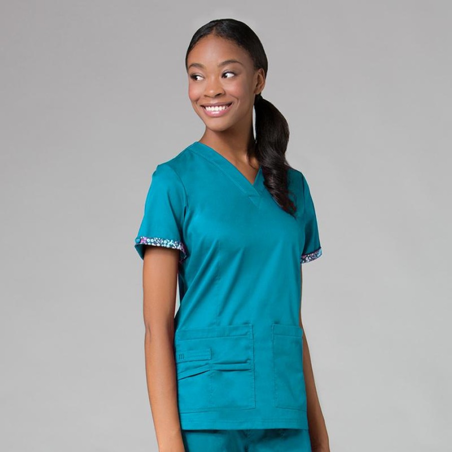 Healthcare Maevn PrimaFlex Scrub Tops | Maevn Primaflex Women'S Inner Beauty V-Neck Scrub Top