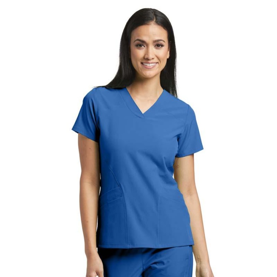 Healthcare Barco One Scrub Tops | Barco One Women'S V-Neck Perforated Panels Scrub Top