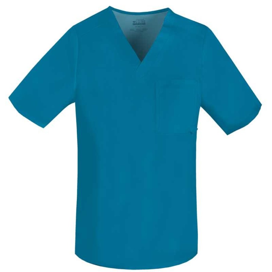 Healthcare Cherokee Luxe Scrub Tops | Cherokee Luxe Men'S V-Neck Scrub Top