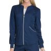 Healthcare Cherokee Luxe Sport Lab Coats & Jackets | Cherokee Luxe Sport Women'S Zip Front Warm-Up Scrub Jacket