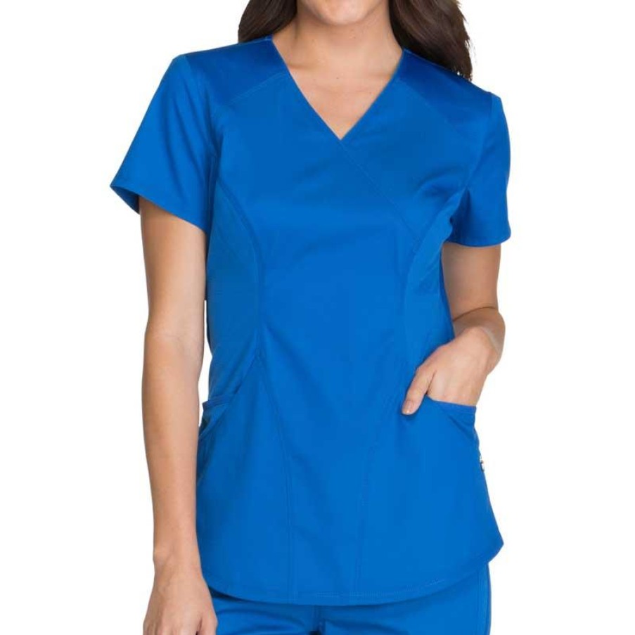 Healthcare Cherokee Luxe Sport Scrub Tops | Cherokee Luxe Sport Women'S Mock Wrap Scrub Top