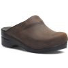 Footwear Dansko Clogs | Dansko Men'S Karl Antique Brown Oiled Slip-On Clog Antique Brown/Black