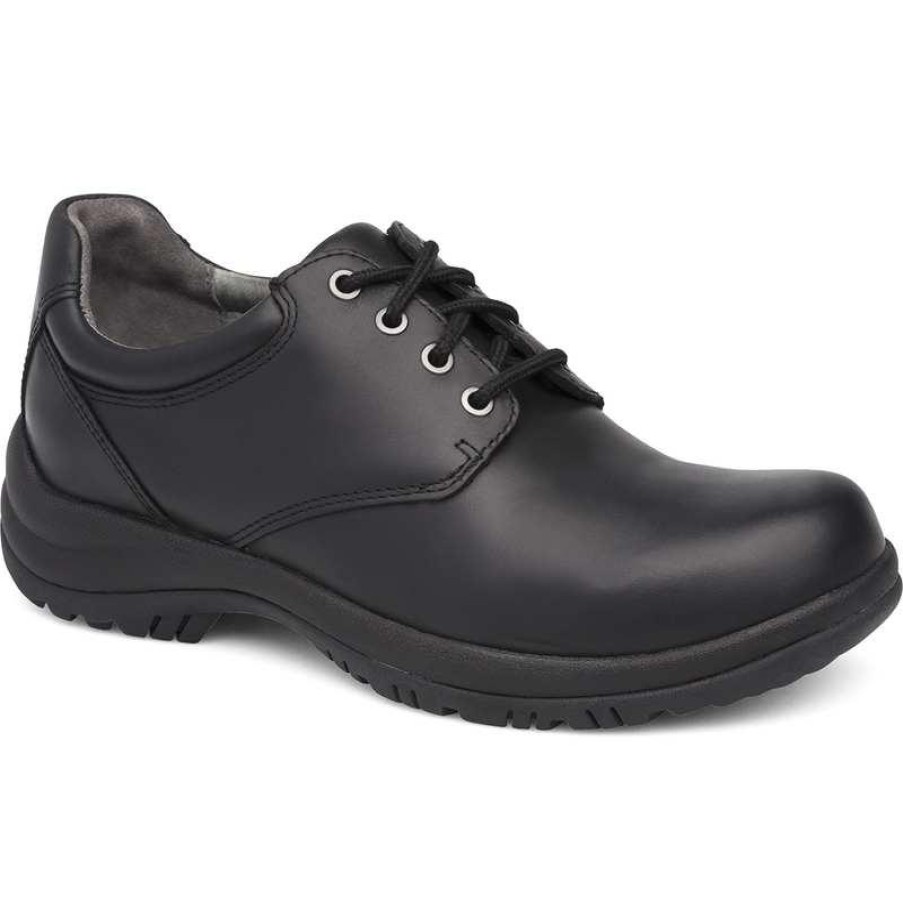 Footwear Dansko Non-Slip Healthcare | Dansko Men'S Walker Oxford Black Smooth