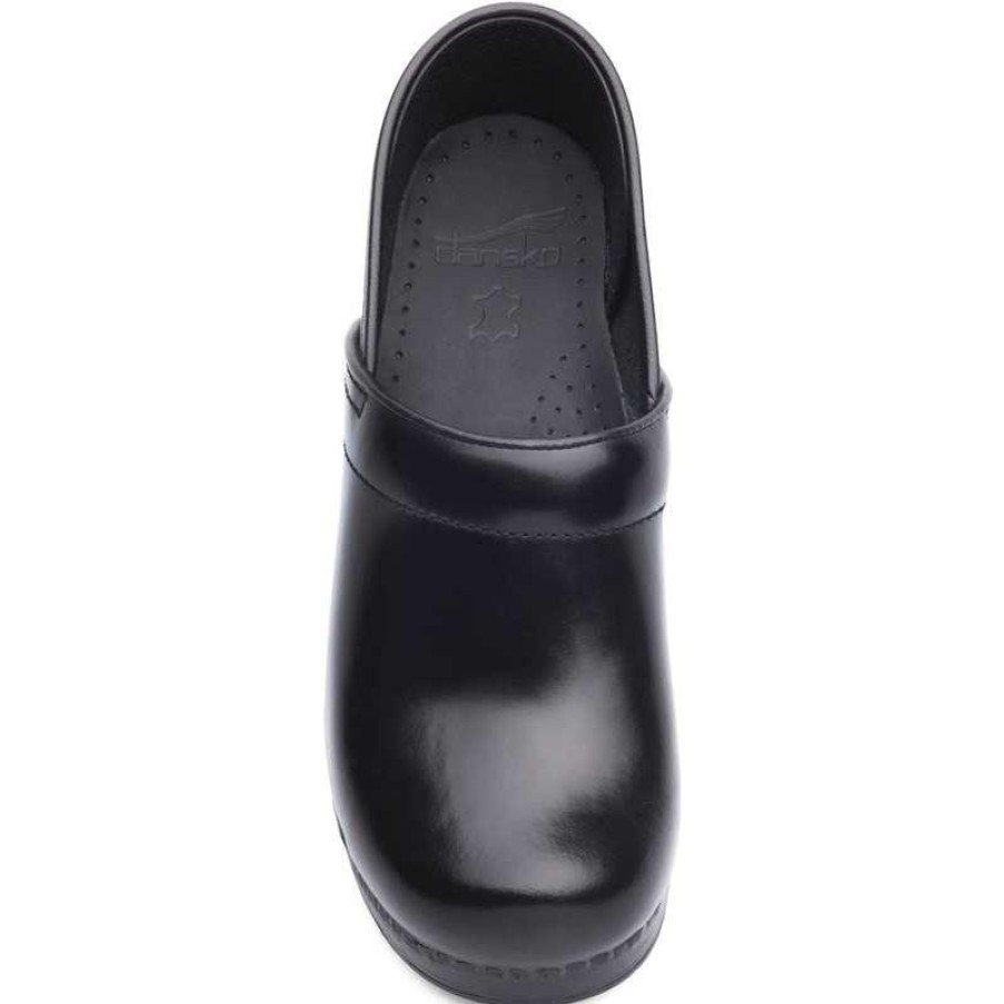 Footwear Dansko Clogs | Dansko Wide Professional Cabrio Leather Clog Black