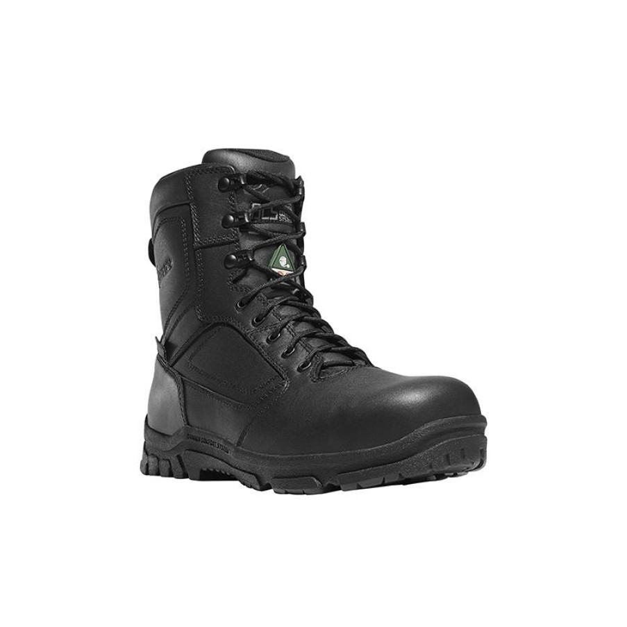 Footwear Danner Non-Steel Safety Toe | Danner Men'S 8" Lookout Ems Side-Zip Non-Metallic Toe Tactical Boot Black