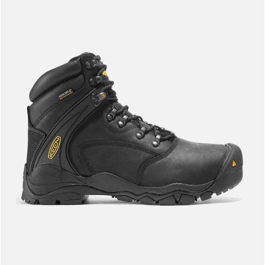 Footwear KEEN Utility Non-Slip Boots | Keen Utility Men'S Louisville 6" Steel Toe Work Boots Black