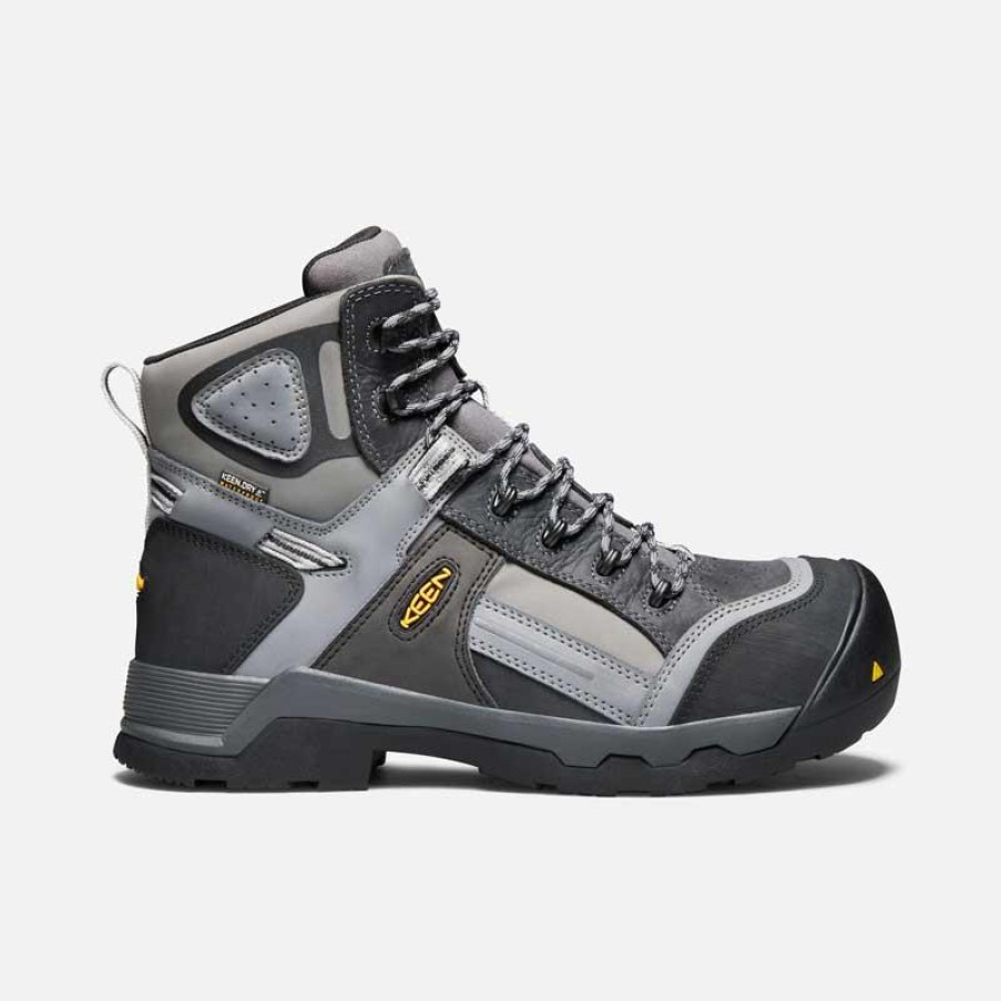 Footwear KEEN Utility Non-Slip Boots | Keen Utility Men'S Davenport 6" Insulated Composite Toe Work Boots Magnet/Steel Grey