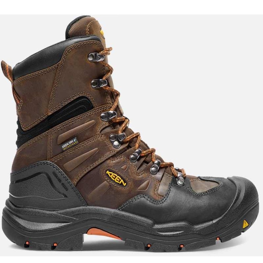 Footwear KEEN Utility Non-Slip Boots | Keen Utility Men'S Coburg 8" Steel Toe Work Boots Cascade Brown/Brindle