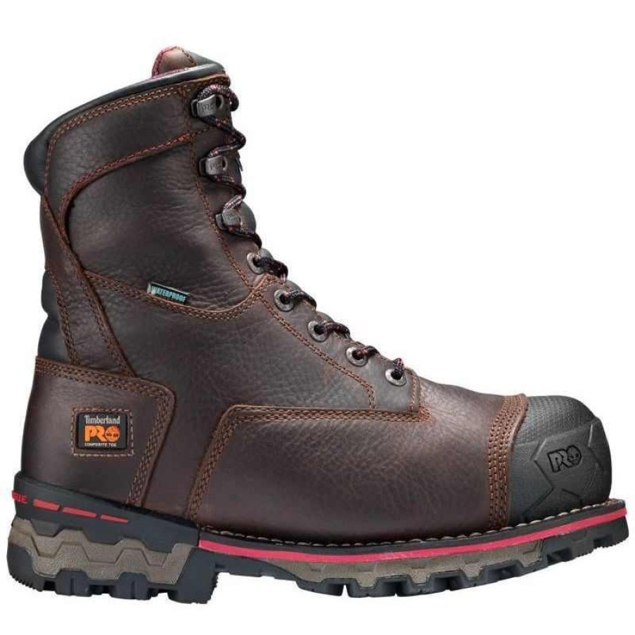 Footwear Timberland Pro Non-Steel Safety Toe | Timberland Pro® Men'S Boondock 8" Composite Toe Work Boots Brown