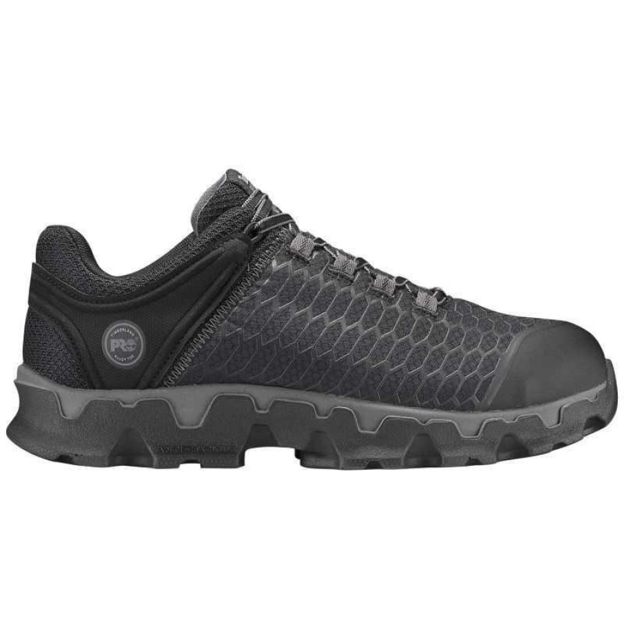 Footwear Timberland Pro Non-Slip Shoes | Timberland Pro® Men'S Powertrain Sport Alloy Toe Eh Athletic Work Shoes Black