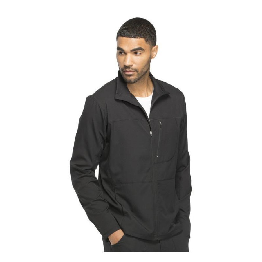 Healthcare Dickies Dynamix Lab Coats & Jackets | Dickies Dynamix Men'S Zip Front Warm-Up Scrub Jacket