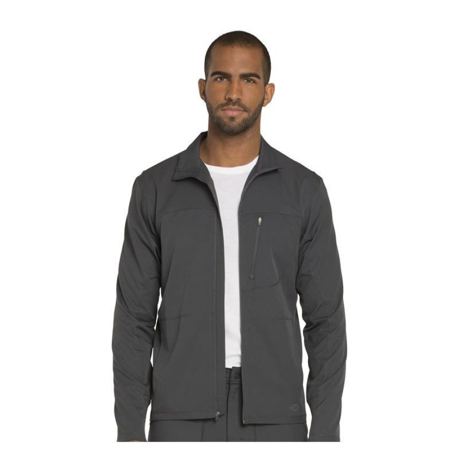 Healthcare Dickies Dynamix Lab Coats & Jackets | Dickies Dynamix Men'S Zip Front Warm-Up Scrub Jacket