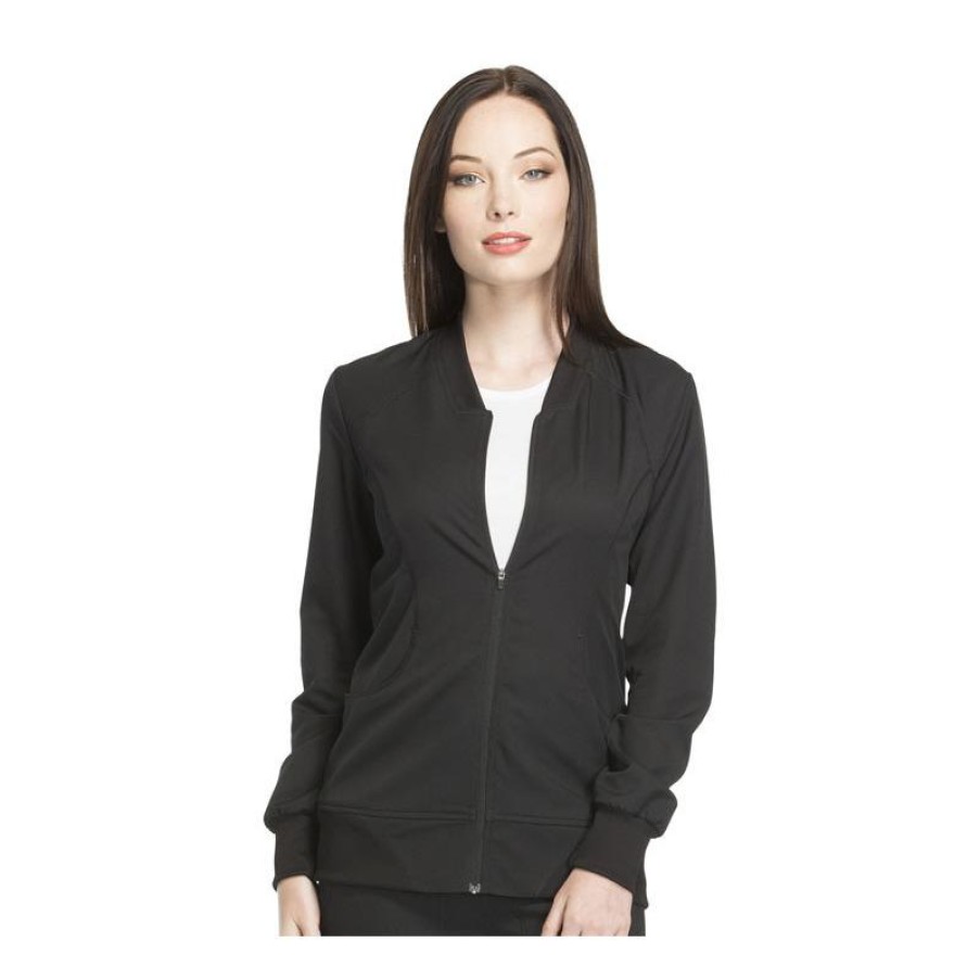 Healthcare Dickies Dynamix Lab Coats & Jackets | Dickies Dynamix Zip Front Warm-Up Scrub Jacket