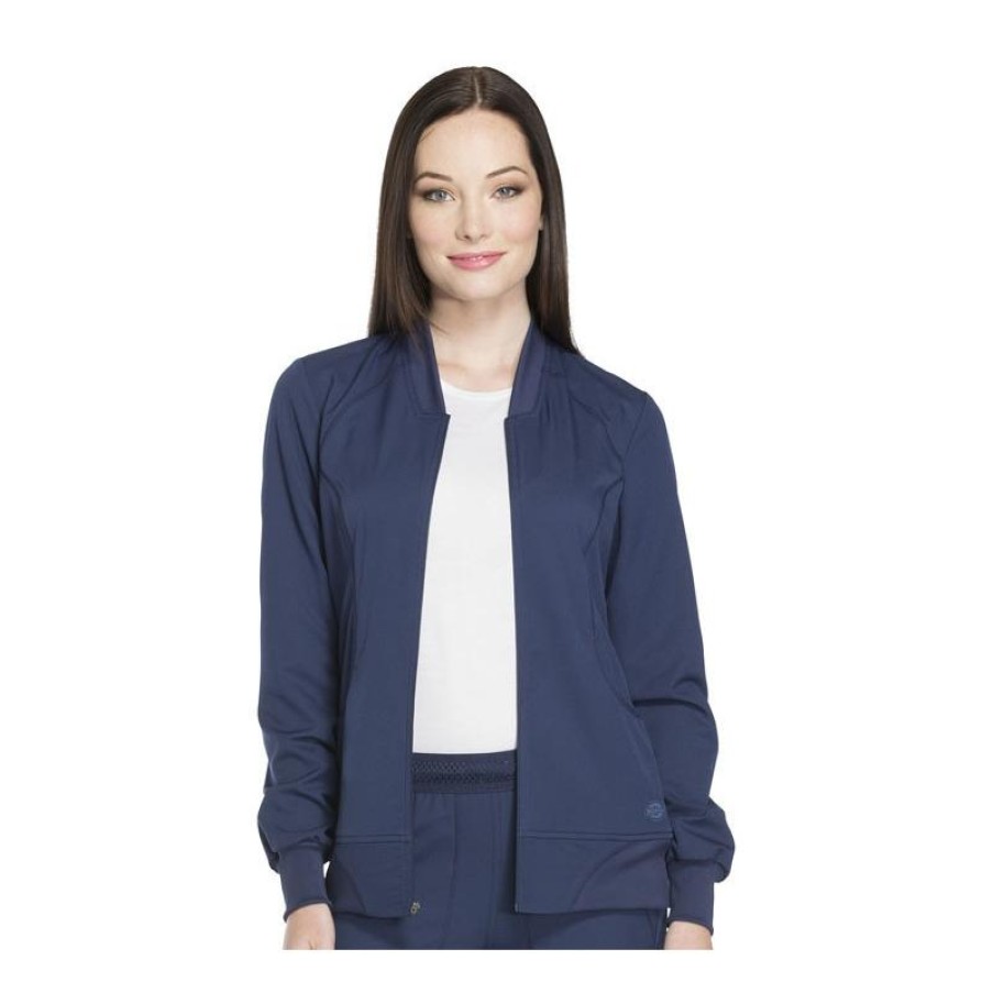 Healthcare Dickies Dynamix Lab Coats & Jackets | Dickies Dynamix Zip Front Warm-Up Scrub Jacket