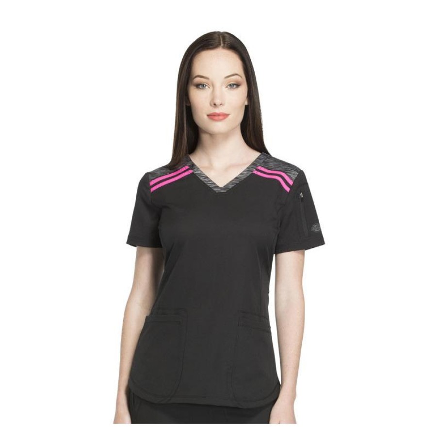 Healthcare Dickies Dynamix Scrub Tops | Dickies Dynamix Womens Solid V-Neck Scrub Top