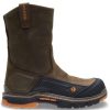 Footwear Wolverine Non-Steel Safety Toe | Wolerine Men'S 10" Overpass Waterproof Composite-Toe Wellington Work Boot Dark Coffee