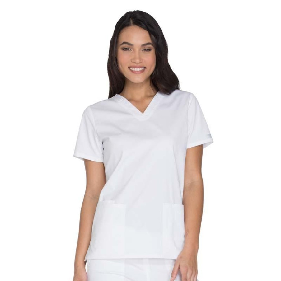 Healthcare Cherokee Workwear Stretch Scrub Tops | Cherokee Workwear Core Stretch Women'S V-Neck Scrub Top