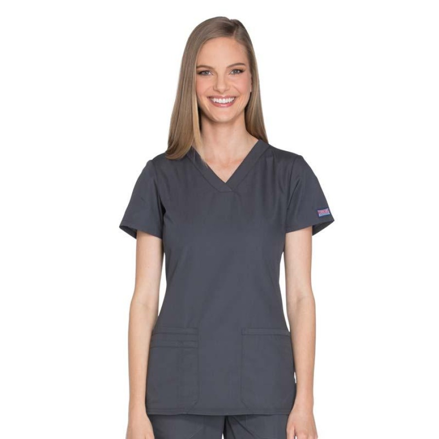 Healthcare Cherokee Workwear Scrub Tops | Cherokee Workwear Women'S V-Neck Scrub Top