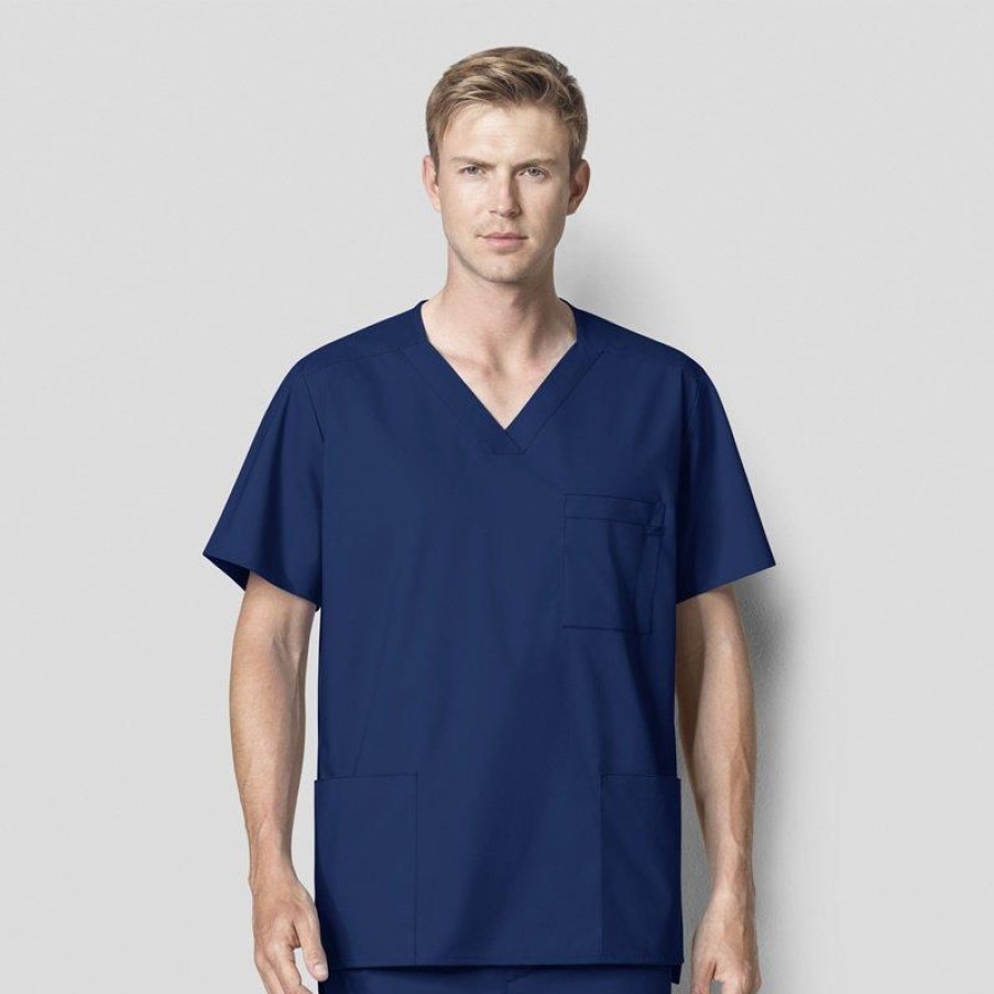 Healthcare Wonderwink Wonder Work Scrub Tops | Wonderwink Wonderwork Men'S V-Neck Scrub Top