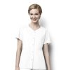 Healthcare Wonderwink Wonder Work Scrub Tops | Wonderwink Wonderwork Women'S Short Sleeve Snap Front Scrub Top