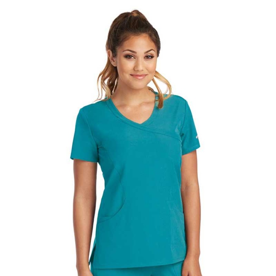 Healthcare Skechers by Barco Scrub Tops | Skechers By Barco Women'S Reliance Mock Wrap Scrub Top