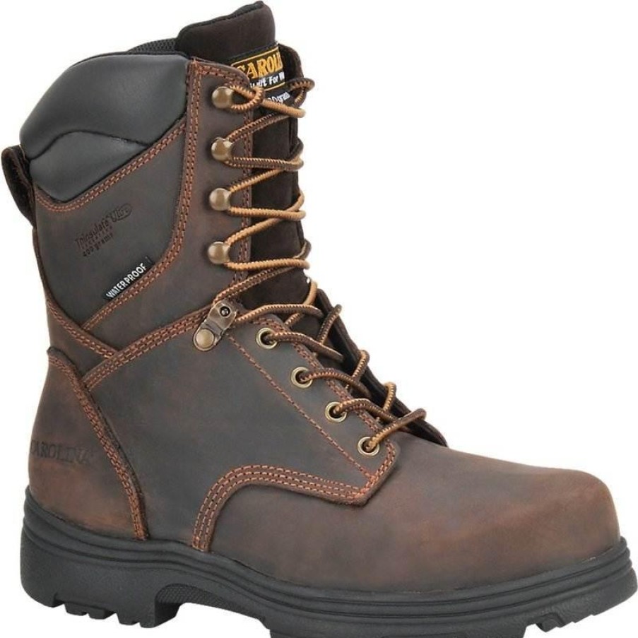 Footwear Carolina Work Boots | Carolina Men'S 8" Waterproof Insulated Work Boot Dark Brown