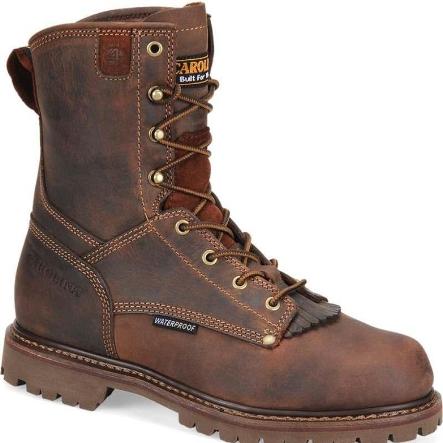 Footwear Carolina Work Boots | Carolina Men'S 8" Waterproof Work Boot Medium Brown