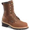 Footwear Carolina Logger | Carolina 8" Men'S Waterproof Logger Boot Dark Brown